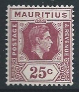 Mauritius #218 NH 25c King George VI