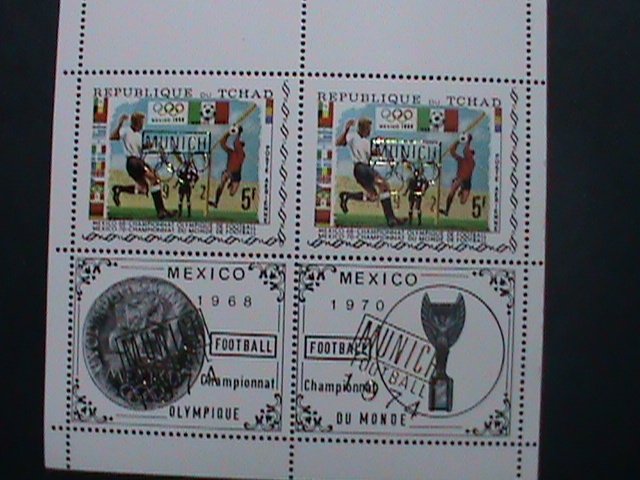 CHAD-1970-SC#239E OLYMPIC GAMES-MUNICH'74 GOLD OVER PRINT-MNH SHEET-VERY FINE