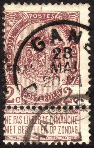 1894, Belgium 2c, Used, Sc 62