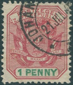 Transvaal 1895 SG206 1d red and green Wagon with pole FU