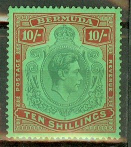 Bermuda 126b mint xf appearance but 2 bad thins CV $225