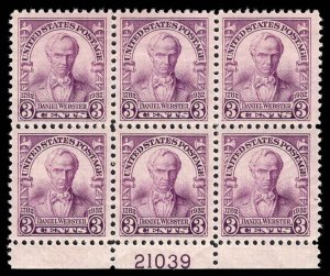 USA 725 Unused (MH) Plate Block of 6