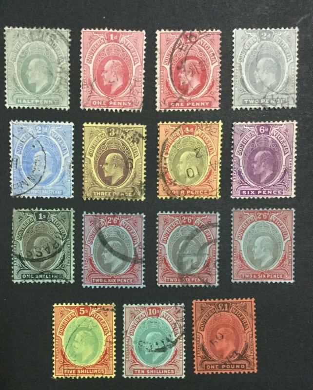 MOMEN: SOUTHERN NIGERIA SG #33-44 1907-11 USED LOT #60020