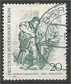 BERLIN, 1969, used 20pf Newspaper Vendor Scott 9N271