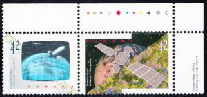 CANADA # 1442a Mint NH pair Hologram - space