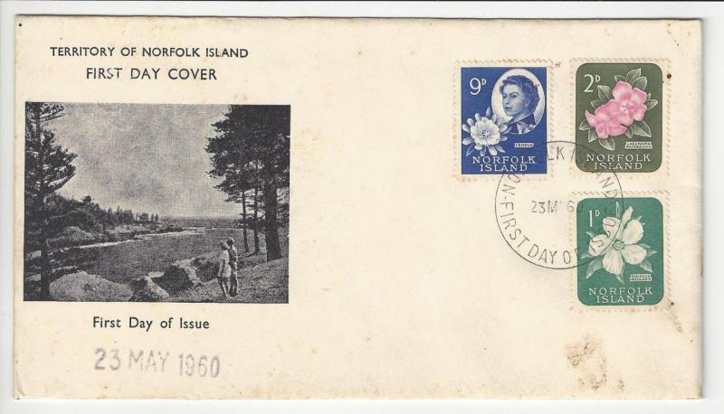 1960 British Norfolk Island First Day Cover- Scott # 29, 30, 34 -- (ZZ4)