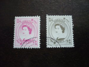 Stamps - Gibraltar - Scott# 786,788 - Used Part Set of 2 Stamps