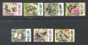 Malaya - Perak, Scott #146-152  VF, Used,  Butterflies, CV $6.45 ......  4990111
