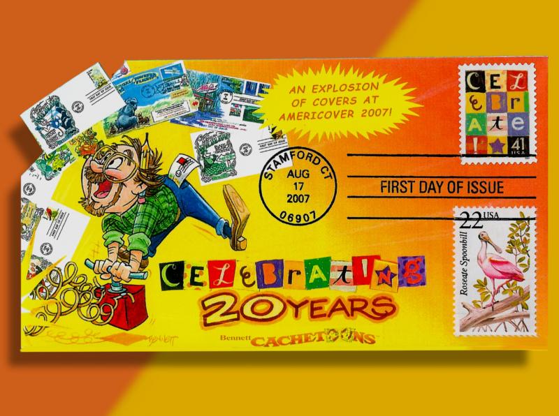 Explosion of CACHETOON FDCs on Explosive Pop-Up 'Celebrate!' Combo Cover!