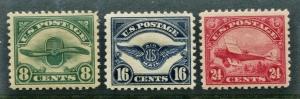 US C  4-6 Mint OG 1923 Airmails  CV $165.00