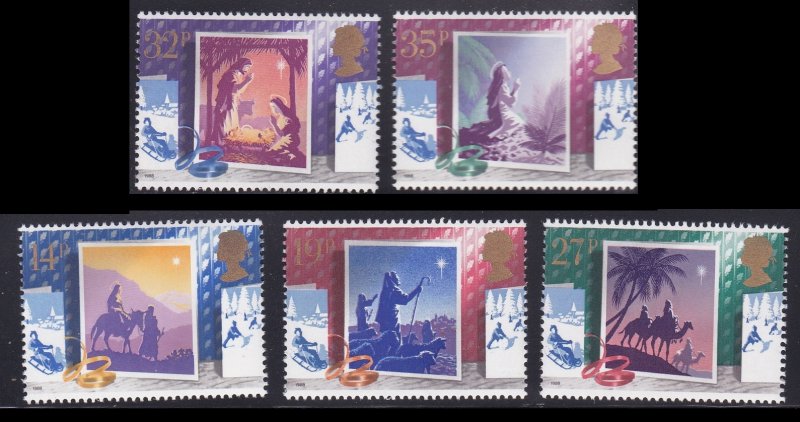 Great Britain 1234-1238, MNH Set of 5 - Chritmas 1988