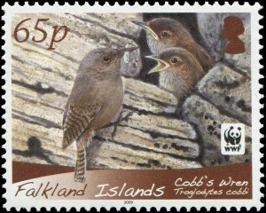 Falkland Islands 2009 Sc 994-997 Birds Cobb's Wren WWF CV $10