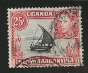 Kenya Uganda and Tanganyika KUT  Scott 75 used Dhow stamp CV $2.25