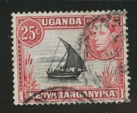 Kenya Uganda and Tanganyika KUT  Scott 75 used Dhow stamp CV $2.25