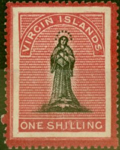 Virgin Islands 1867 1s Black & Rose-Carmine White Paper SG18 Fine & Fresh MM