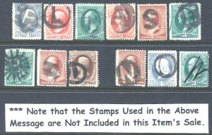 Selected 1870s-1890s Fancy Cancels Used on Contemporary USA Classic Stamps..[DS]