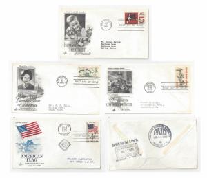 FDC Lot of 4 First Day Covers Sc# 1153 1238 1307 1318 Art Craft Cachet 1960s