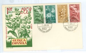 Spanish Guinea 344-345/B37-B38 1959 Flowers, Addressed WWF FDC