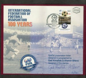 Israel Scott #1557 Football Centenary Presentation Folder Signed by Designers!!