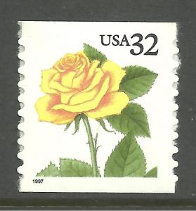 #3054 Yellow Rose coil single or pair  Mint NH
