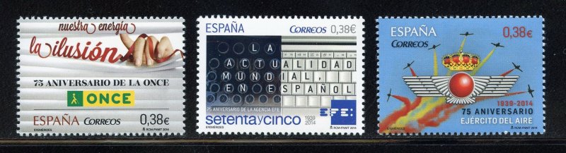 Spain 3987-89 MNH, Anniversarry Issues Set from 2014.