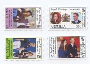 Anguilla 2013 - Royal Wedding - Set of 4 Stamps - Scott #1191-4 - MNH