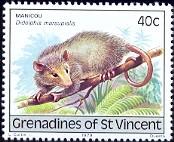 Possum, Manicou, St. Vincent Grenadines stamp SC#171 MNH