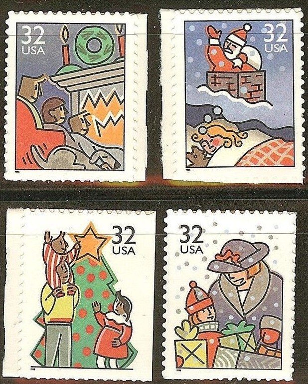 3113-16  32c Christmas Scenes Set of 4 SA Mint NH OG VF