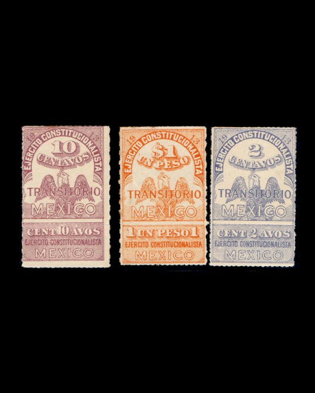 VINTAGE: MEXICO 1913 OG, LHR, OGNHPOF SCOTT # 347-353 $500 LOT MEX1913MH