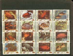 Umm Al Qiwain Fishes , 16 stamps Lot 8