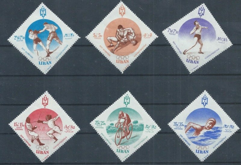 Lebanon 1960 MNH Stamps Scott B13-15+CB12-14 Sport Olympic Games