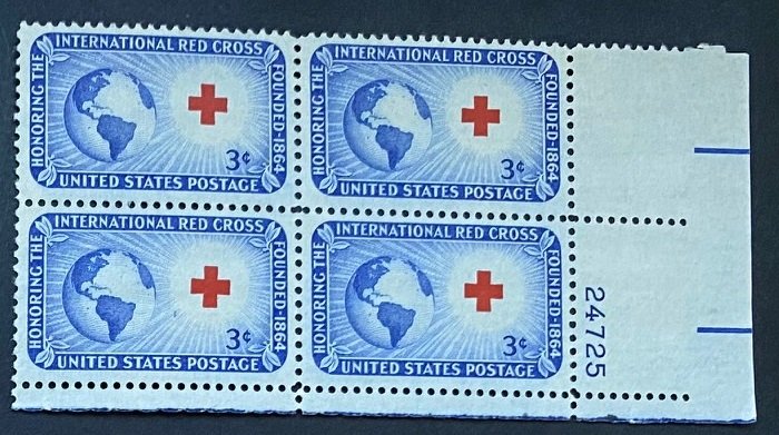 (SB10g) US: 3 cents stamp block