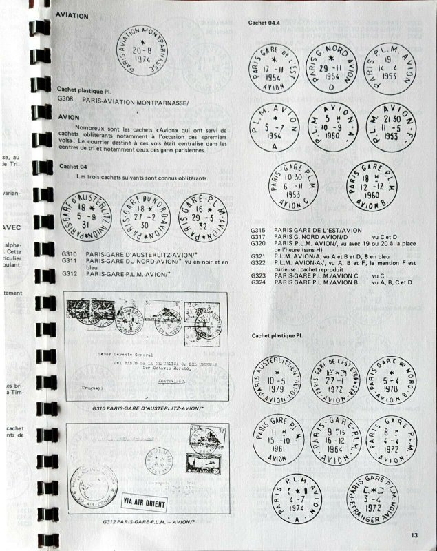 LES CACHETS MANUELS DES GARES DE PARIS DE MARS 1876 A NOS JOURS France Postmarks