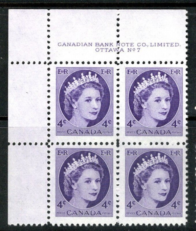 Canada 340 Corner Blocks Plate 7 MNH VF Set of 4 CV $6.00