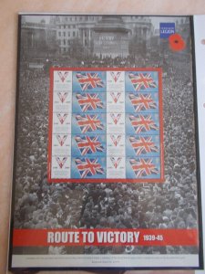 2005 Route To victory 1939-45 The Royal British Legion Charity Smiler Sheet U/M