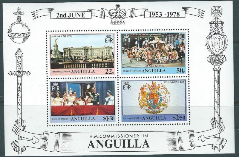 Anguilla #318a 25th Anniv. Souvenir Sheet of 4 (MNH) CV$2.00