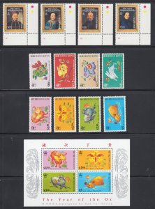 Hong Kong Sc 478-485, 780-783a, MNH. 1986-97 issues, 3 complete sets, VF