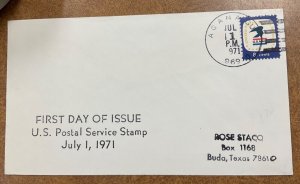 1396 USPS 7-1-71  AGANA GUAM  Hand cancel  Staco cover