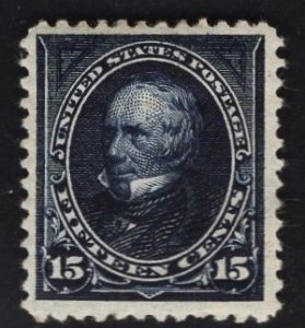 US #259 15c Dark Blue Clay MINT HINGED SCV $275