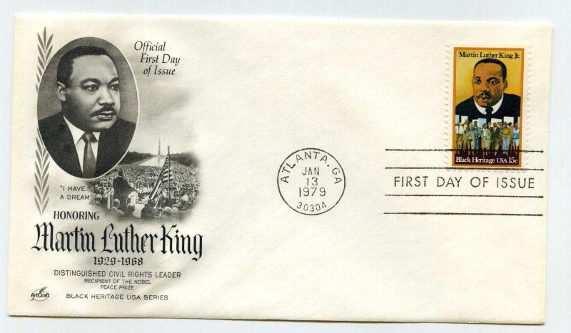 1771 Martin Luther King, Black Heritage 1979, ArtCraft  FDC