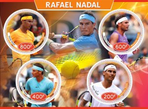 Stamps. Sports. Tennis Rafael Nadal  2020 year 1+1 sheets perforated