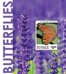 Tuvalu 2020 - Butterflies Animals Insects Lavender - Souvenir Stamp Sheet - MNH