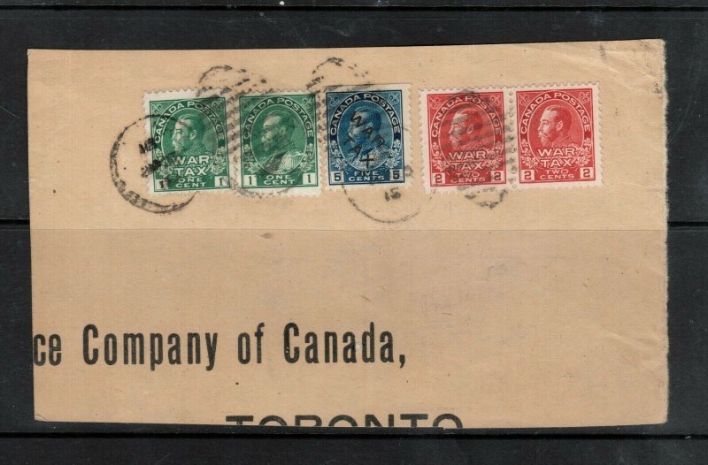 Canada #MR2b & #MR1 & #MR2 (x2) & #104 Used On Rare Cover Piece