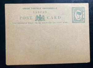 Mint Labuan Postal Stationery Postcard Four Cents Green