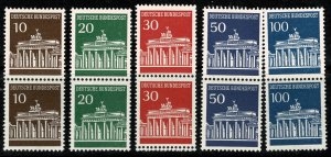 GERMANY 1966-68 BRANDENBURG GATE, BERLIN SET PAIRS SG1412-15a MINT (NH) SUPERB