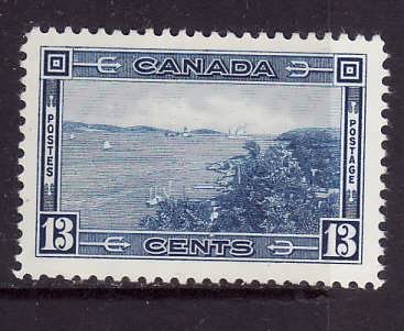 Canada-Sc#242-Unused hinged 13c deep blue Halifax Harbour-1938-Cdn938-