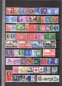 GB 1940's-1970's Collection Most Used 204 Stamps