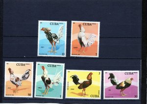 CUBA 1981 BIRDS/COCKS SET OF 6 STAMPS MNH