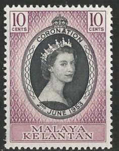 Malaya-Kelantan  # 71 QE II Coronation  1953  (1)  LH Unused