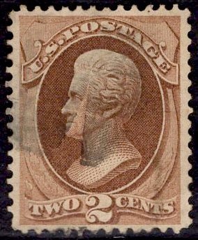 US Stamp #157 2c Brown Jackson USED SCV $22.50